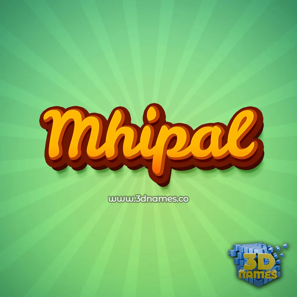 mhipal in Green Rays style - 3D name wallpaper