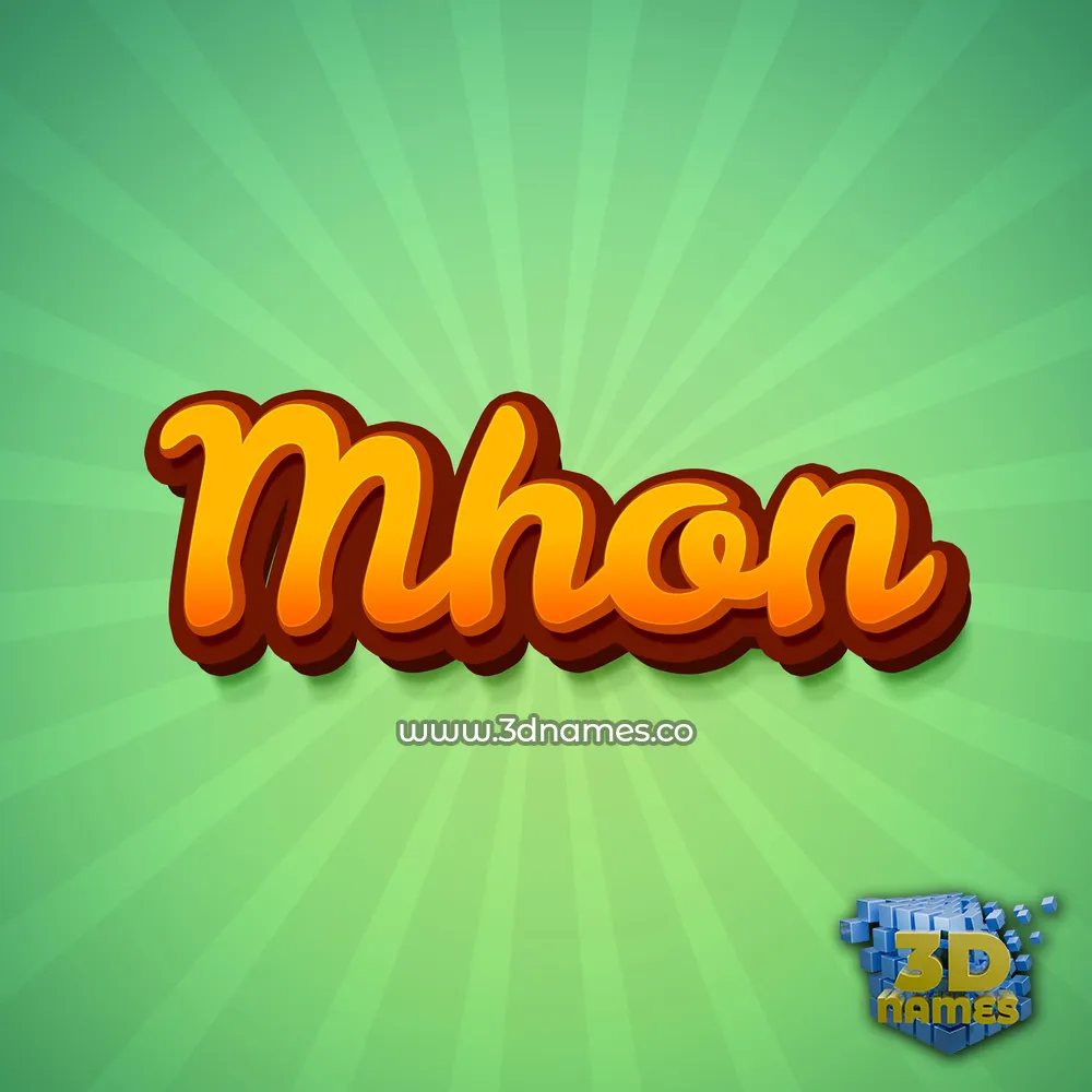 mhon in Green Rays style - 3D name wallpaper
