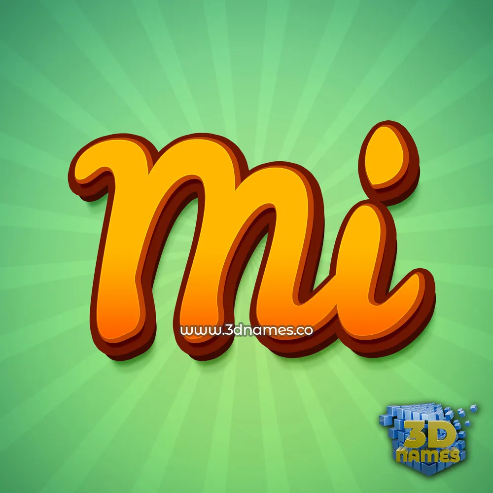 mi in Green Rays style - 3D name wallpaper