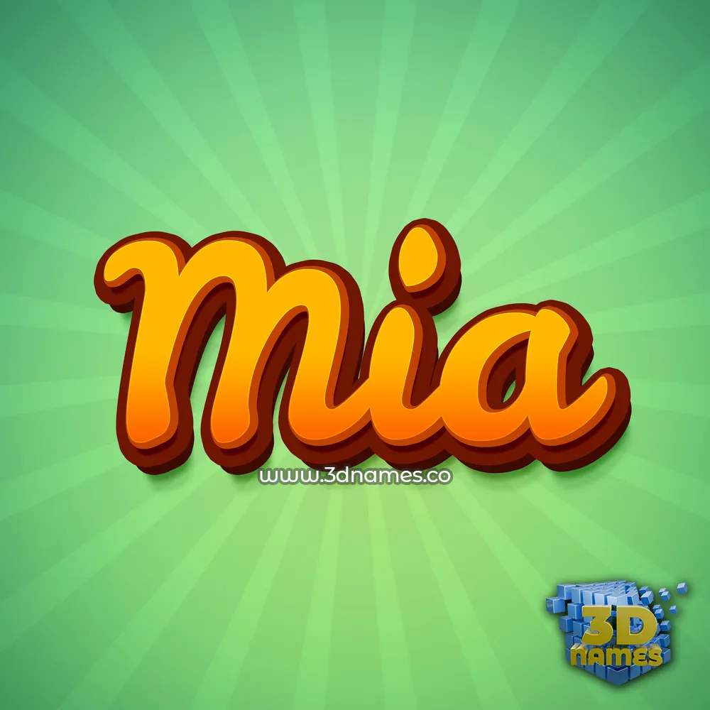 mia in Green Rays style - 3D name wallpaper