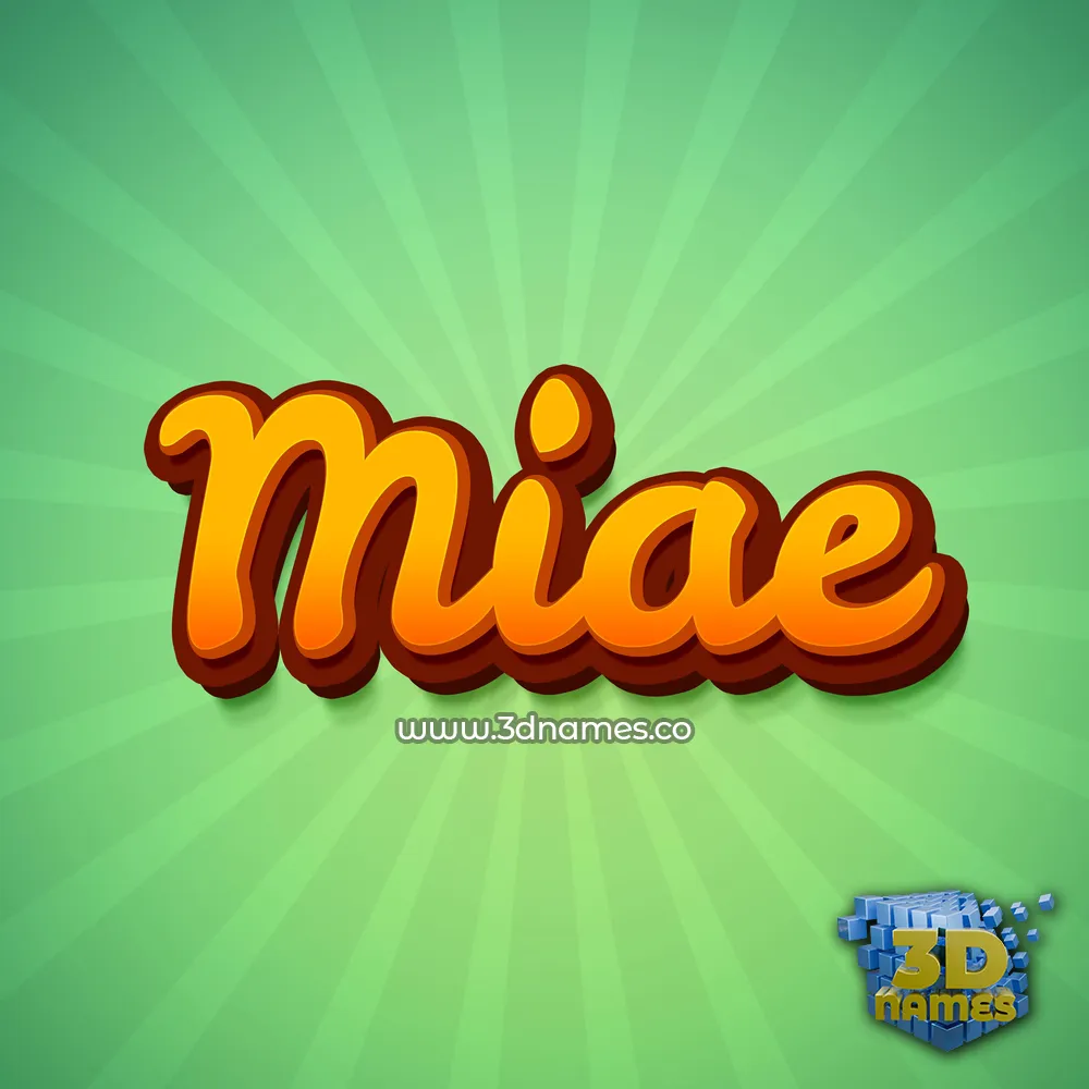 miae in Green Rays style - 3D name wallpaper