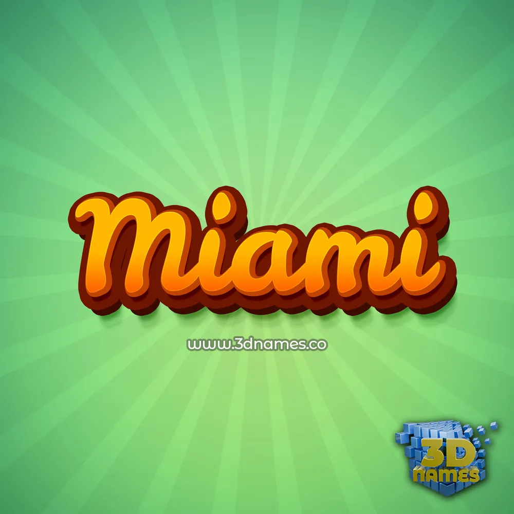 miami in Green Rays style - 3D name wallpaper