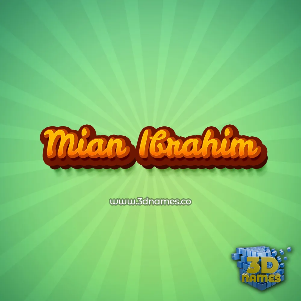 mian ibrahim in Green Rays style - 3D name wallpaper