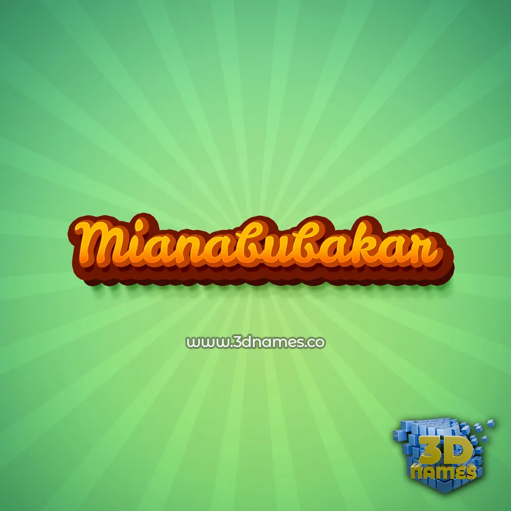 mianabubakar in Green Rays style - 3D name wallpaper