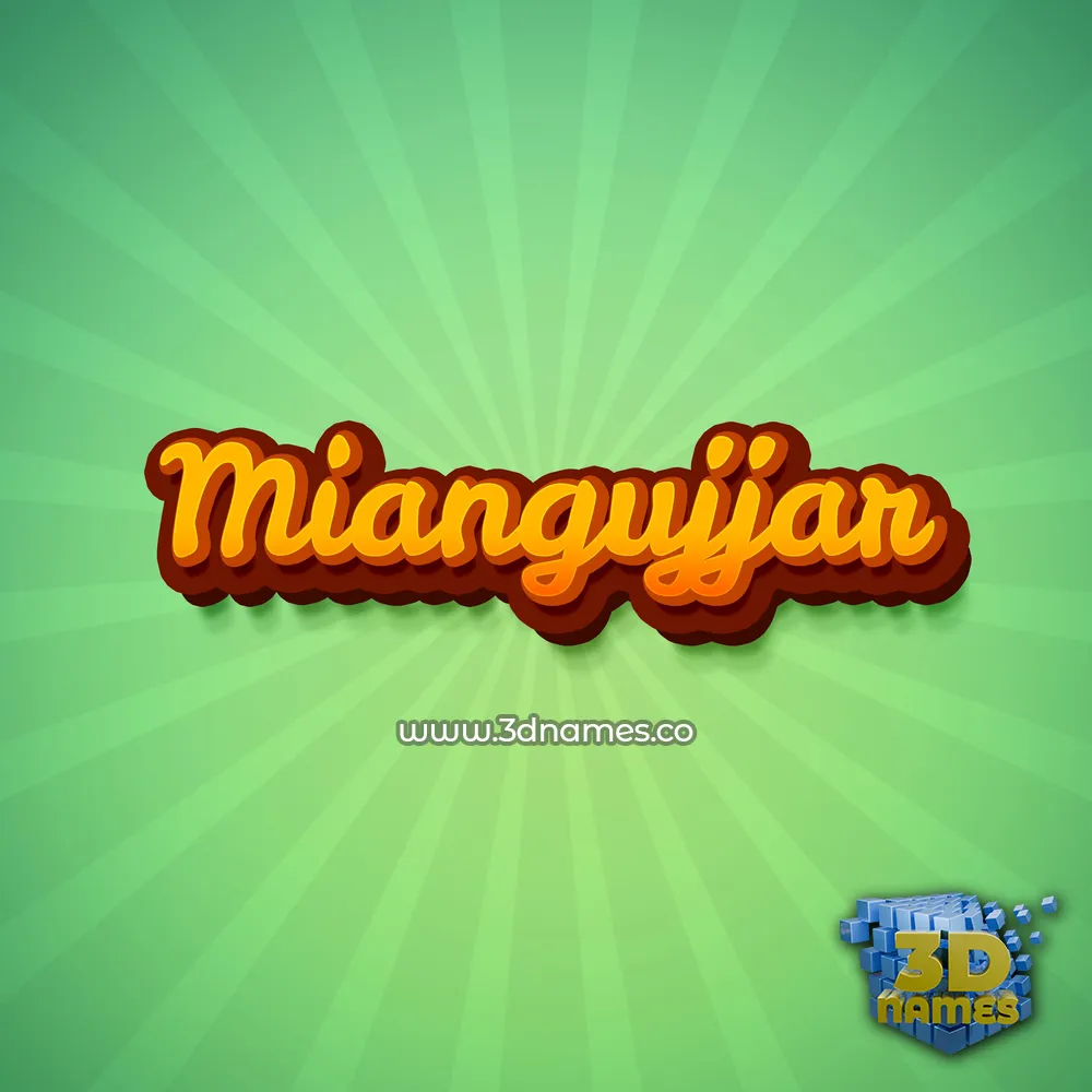 miangujjar in Green Rays style - 3D name wallpaper