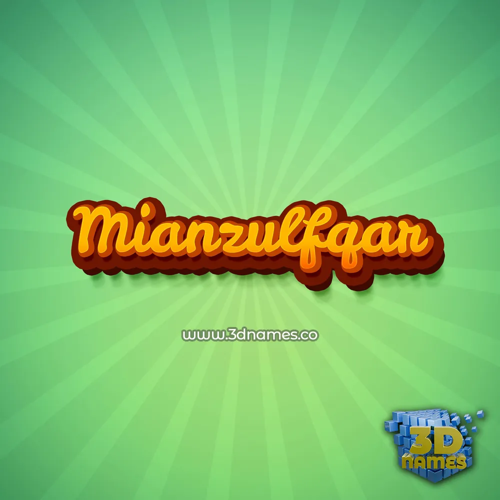 mianzulfqar in Green Rays style - 3D name wallpaper