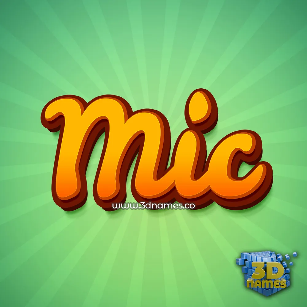 mic in Green Rays style - 3D name wallpaper