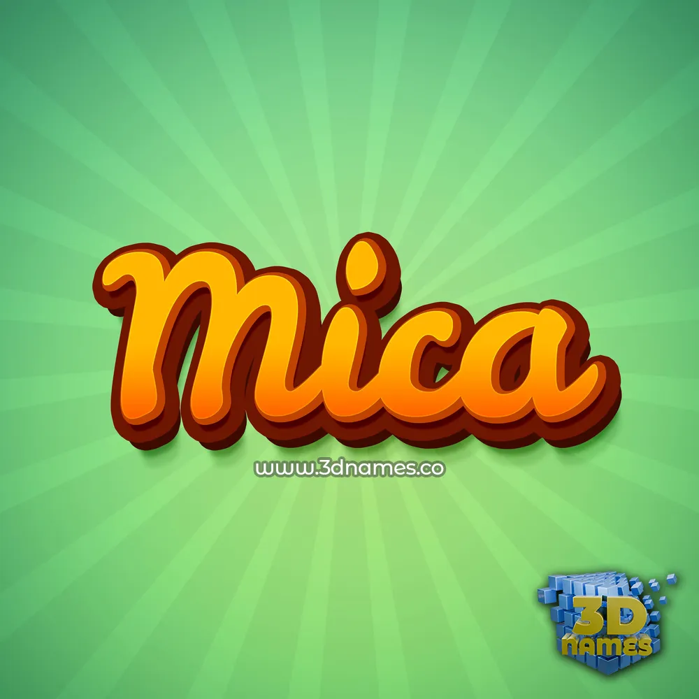 mica in Green Rays style - 3D name wallpaper