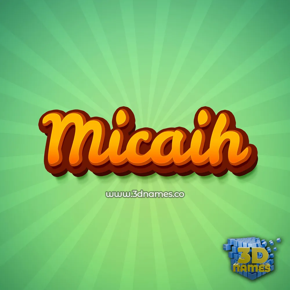 micaih in Green Rays style - 3D name wallpaper