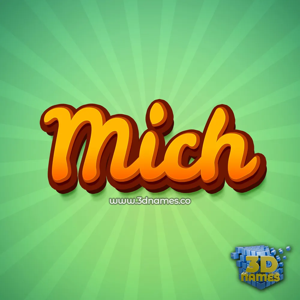 mich in Green Rays style - 3D name wallpaper