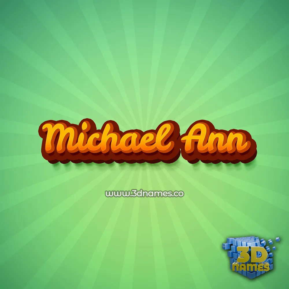 michael ann in Green Rays style - 3D name wallpaper