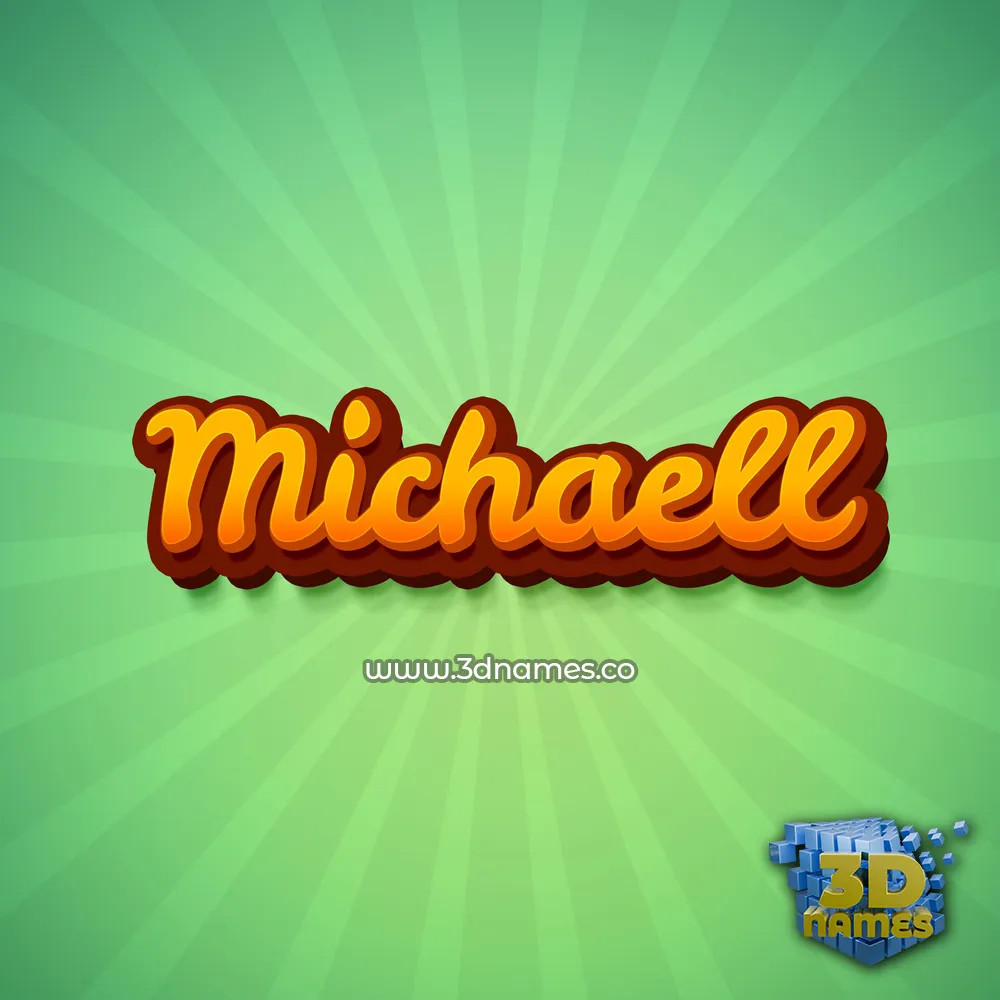 michaell in Green Rays style - 3D name wallpaper
