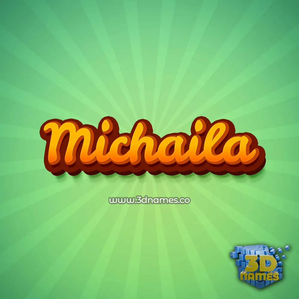 michaila in Green Rays style - 3D name wallpaper
