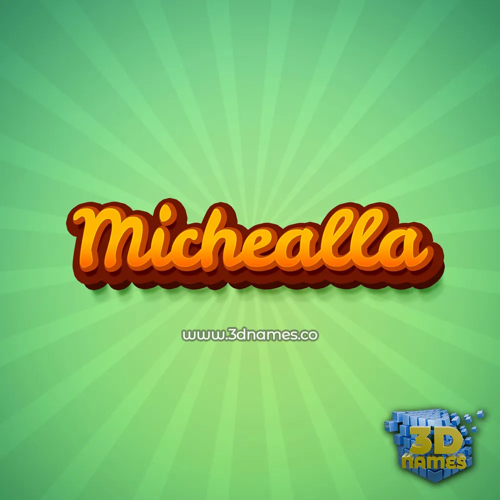 michealla in Green Rays style - 3D name wallpaper