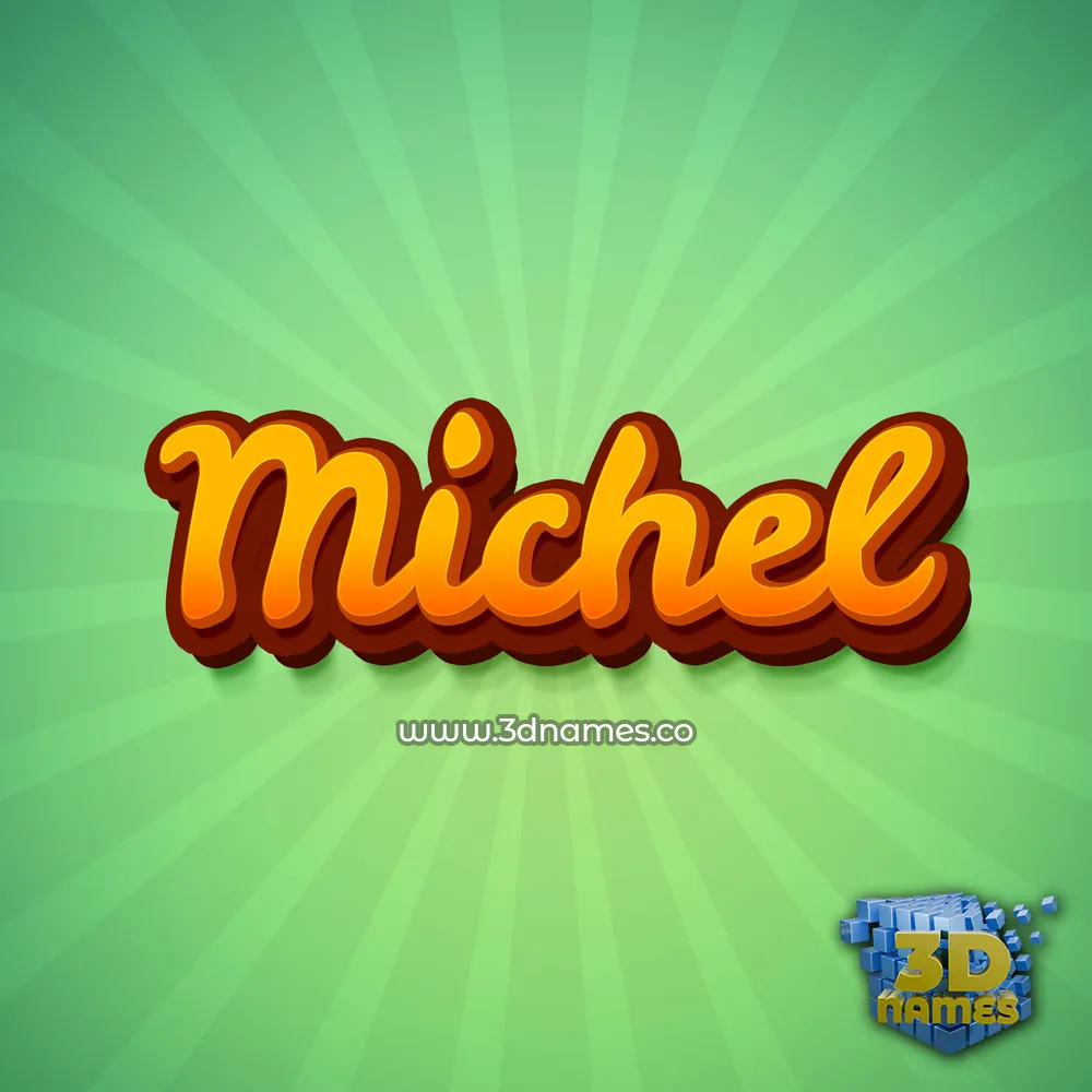 michel in Green Rays style - 3D name wallpaper