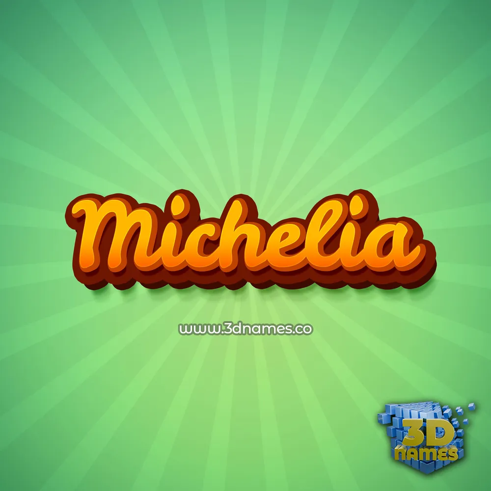 michelia in Green Rays style - 3D name wallpaper