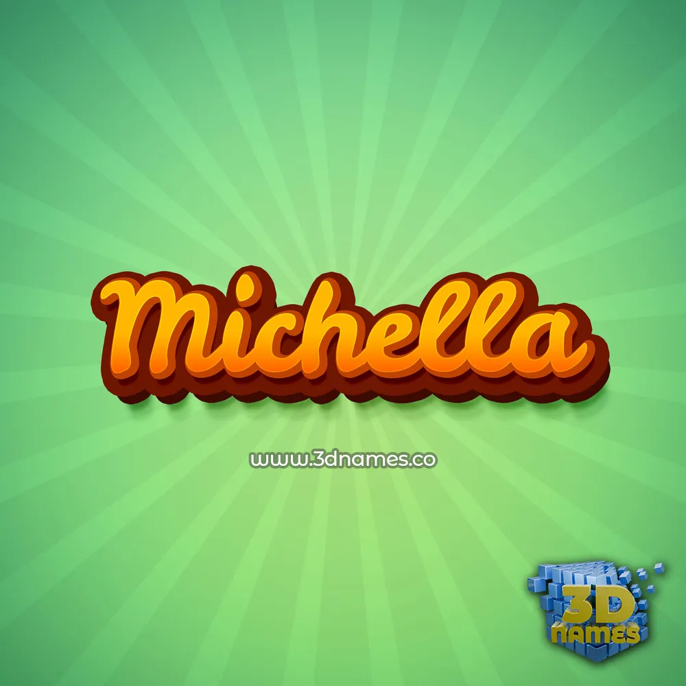 michella in Green Rays style - 3D name wallpaper