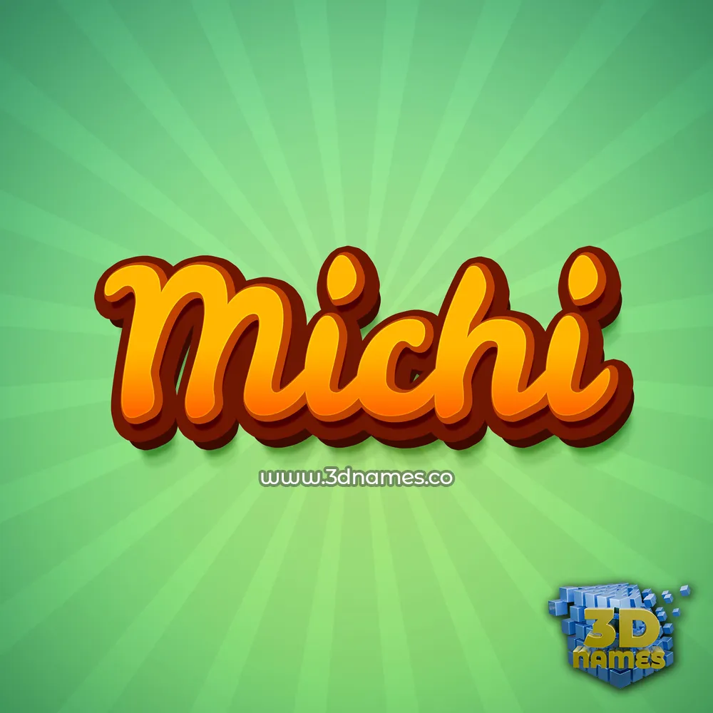 michi in Green Rays style - 3D name wallpaper