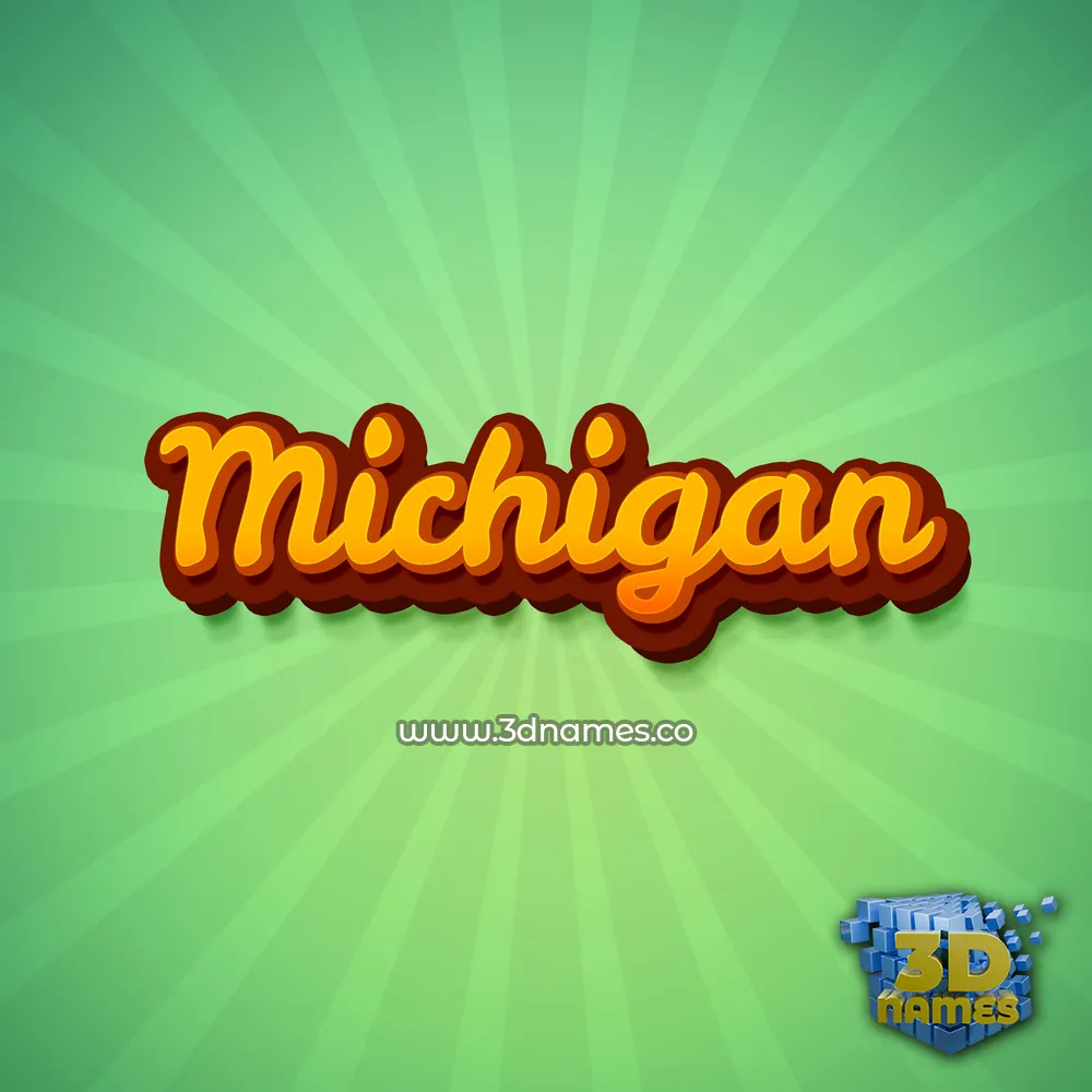 michigan in Green Rays style - 3D name wallpaper
