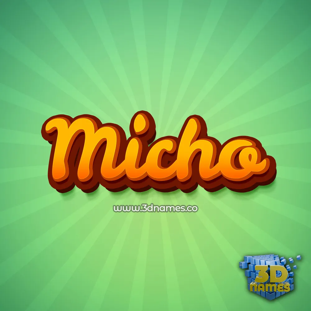 micho in Green Rays style - 3D name wallpaper