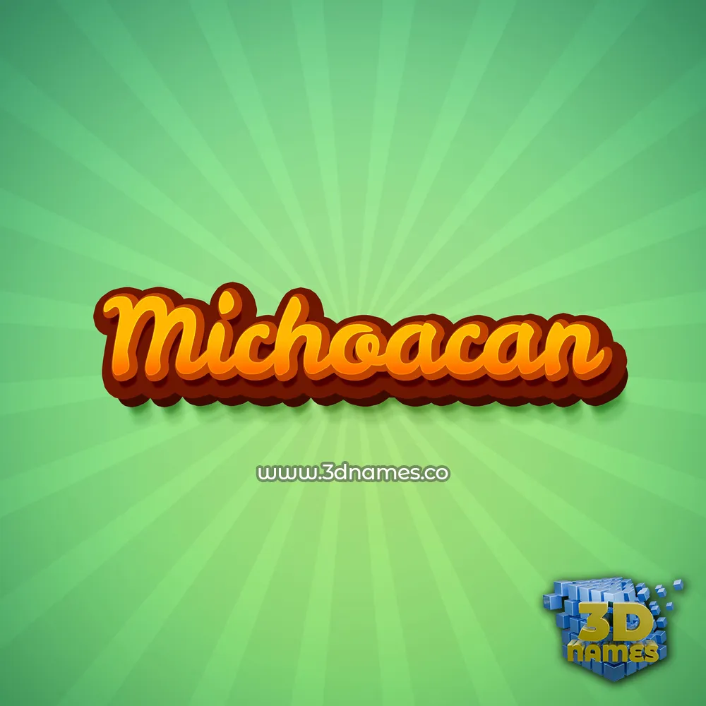 michoacan in Green Rays style - 3D name wallpaper