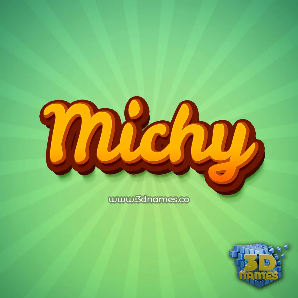 michy in Green Rays style - 3D name wallpaper