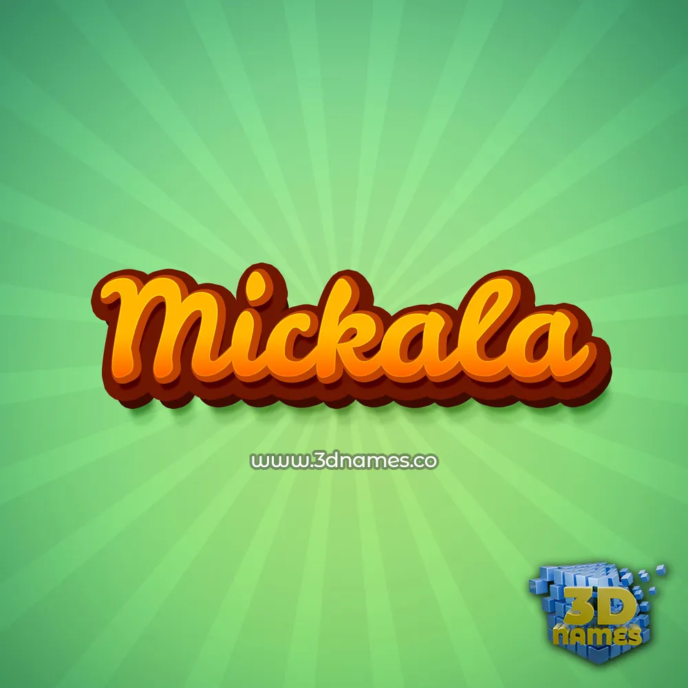 mickala in Green Rays style - 3D name wallpaper