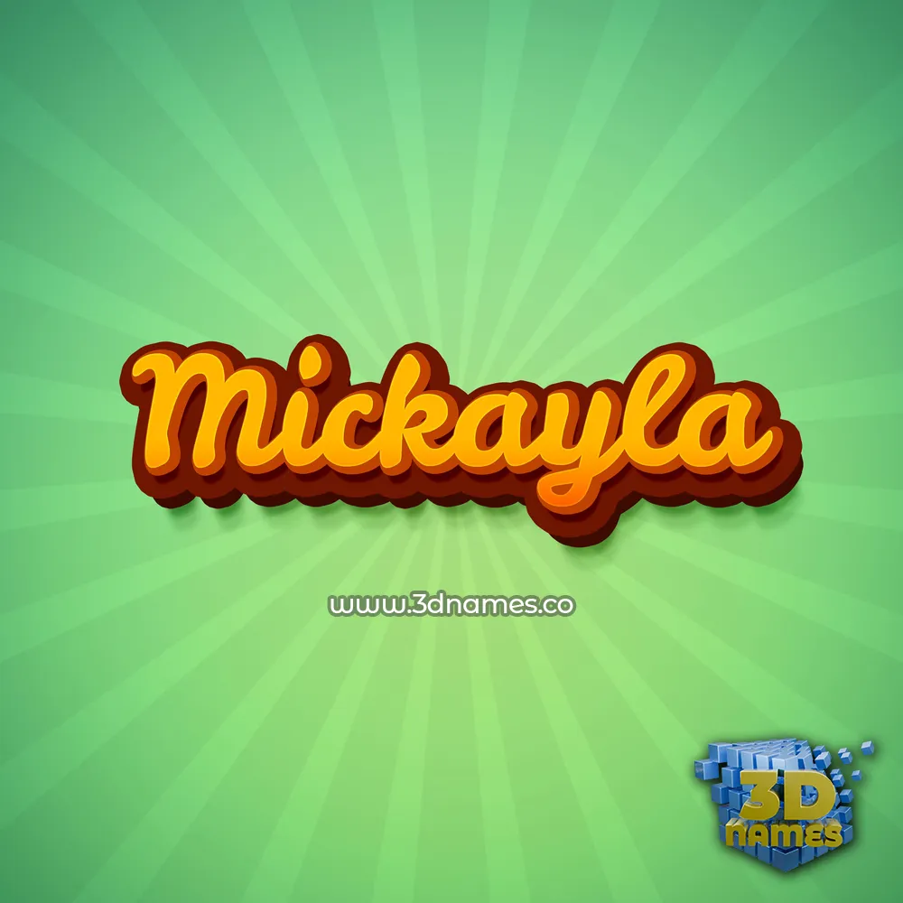 mickayla in Green Rays style - 3D name wallpaper