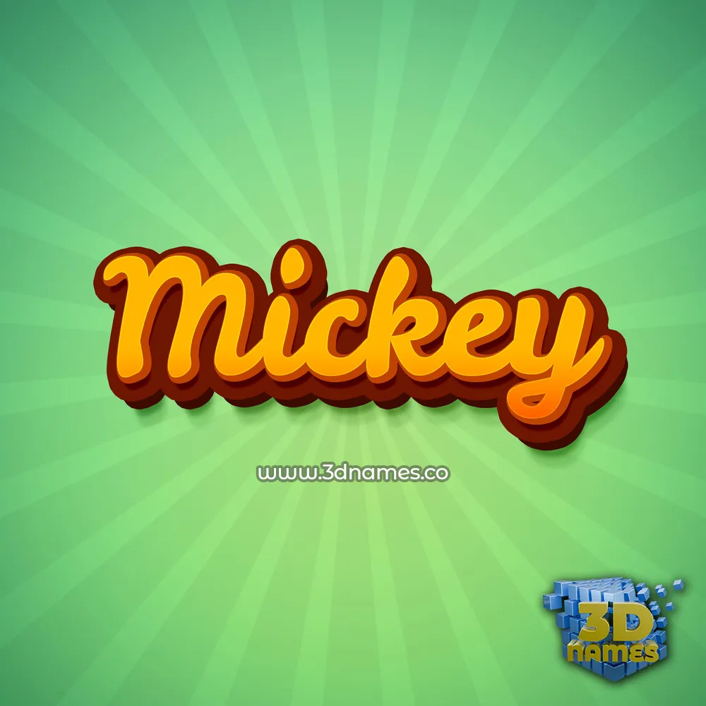 mickey in Green Rays style - 3D name wallpaper