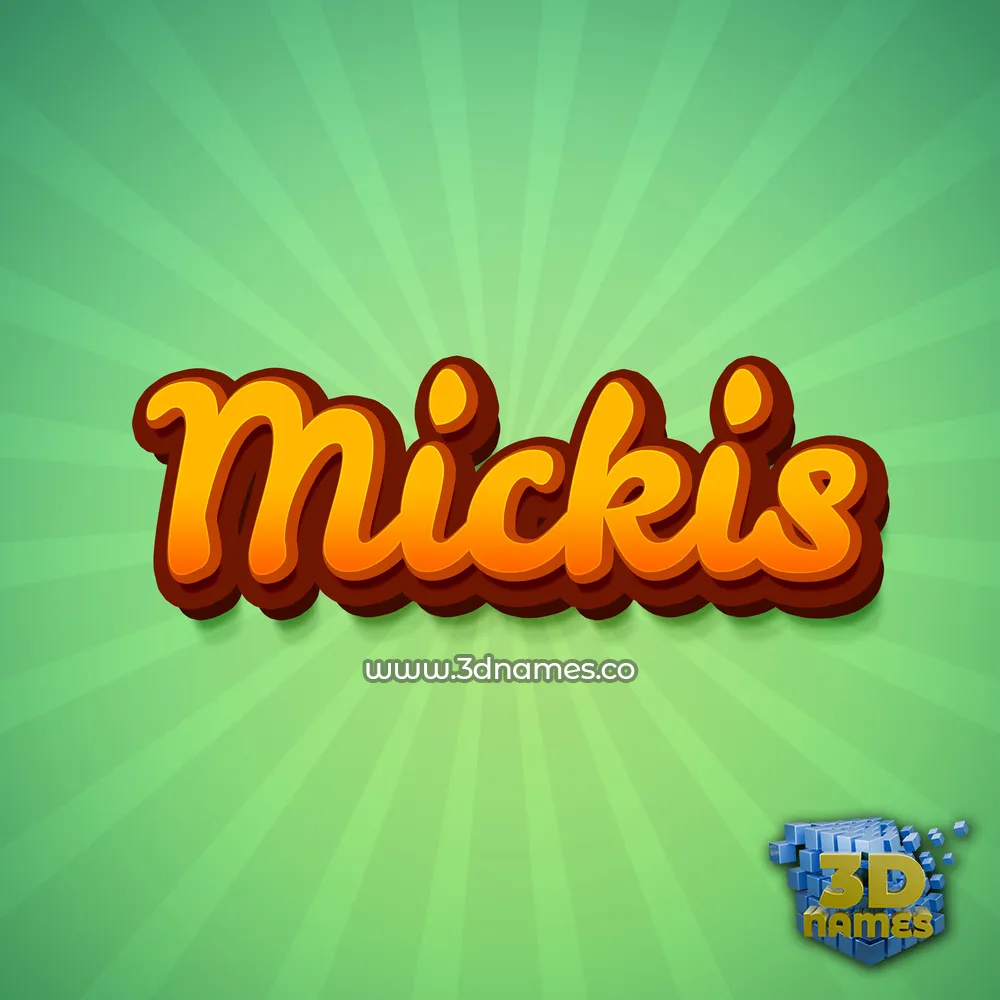 mickis in Green Rays style - 3D name wallpaper