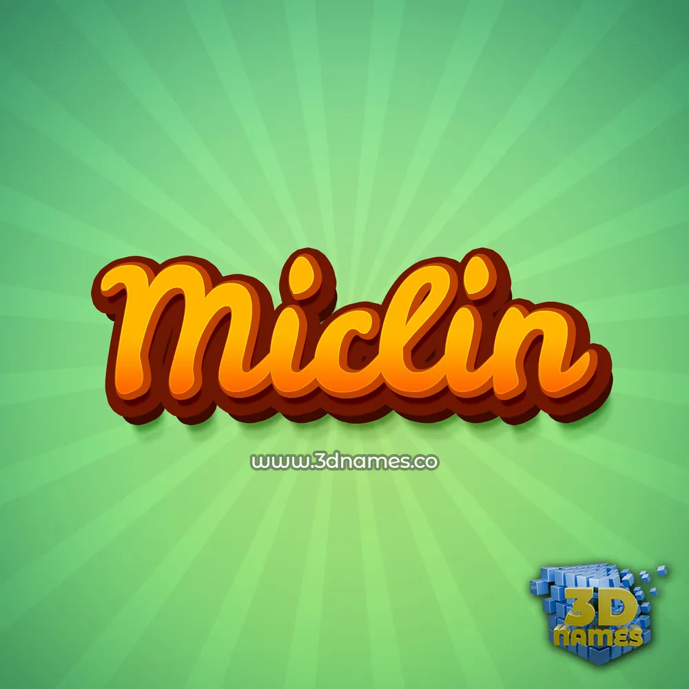 miclin in Green Rays style - 3D name wallpaper