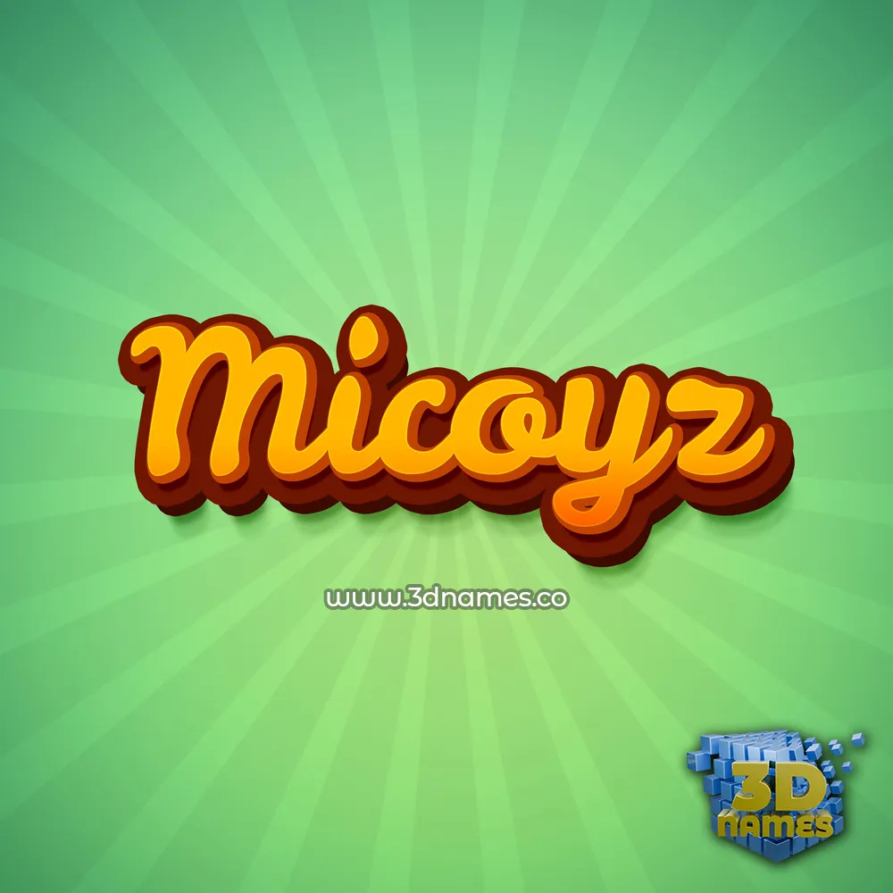 micoyz in Green Rays style - 3D name wallpaper