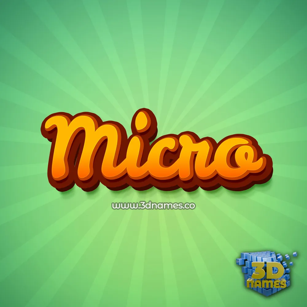 micro in Green Rays style - 3D name wallpaper