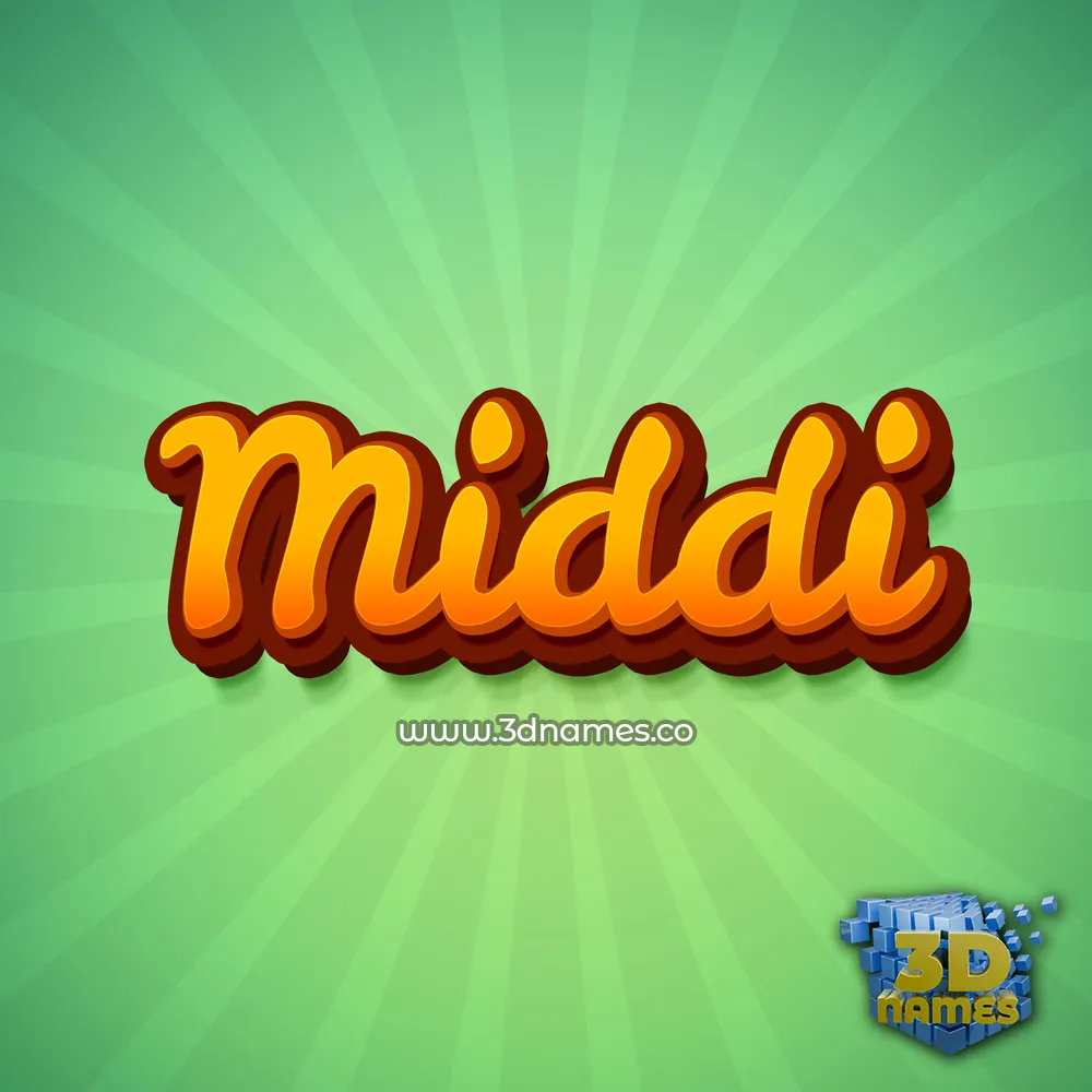 middi in Green Rays style - 3D name wallpaper