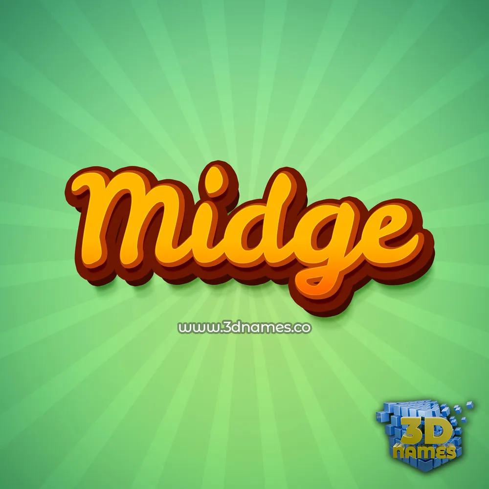 midge in Green Rays style - 3D name wallpaper