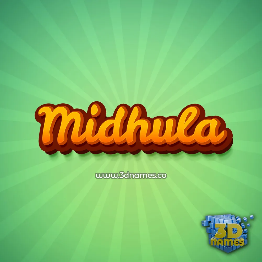 midhula in Green Rays style - 3D name wallpaper
