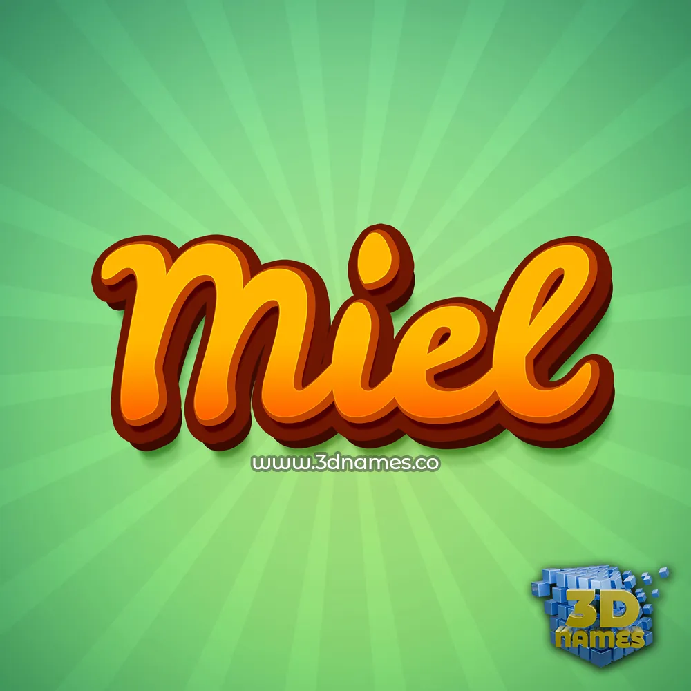 miel in Green Rays style - 3D name wallpaper