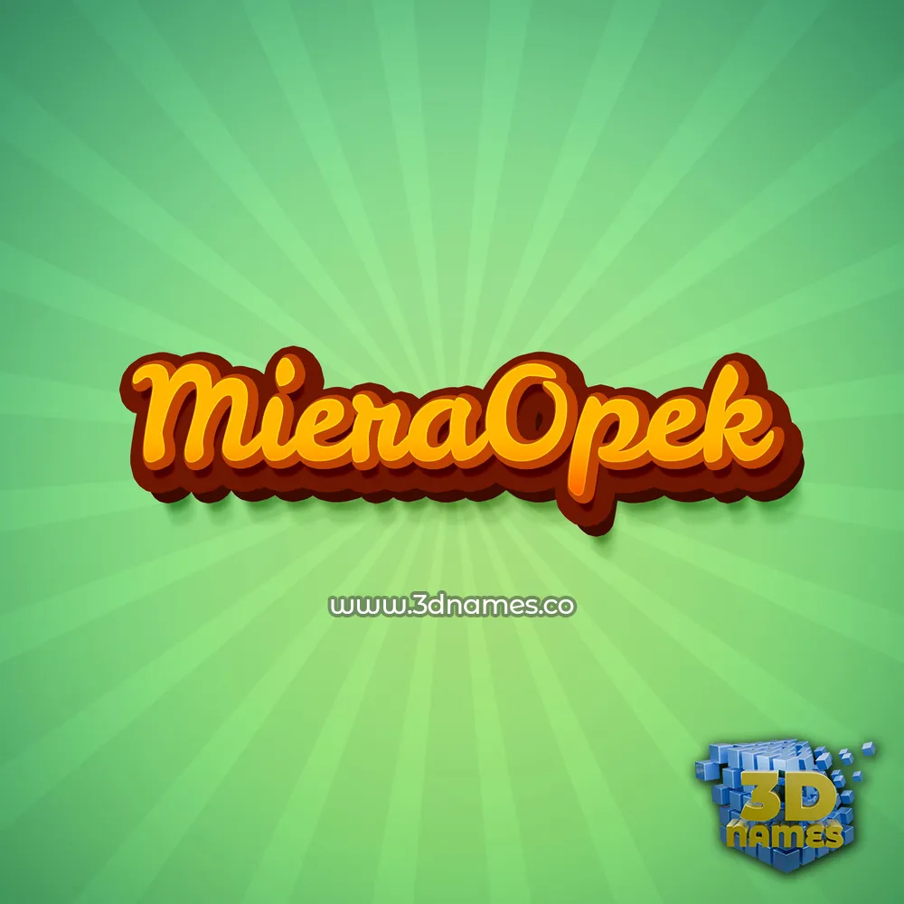 miera0pek in Green Rays style - 3D name wallpaper