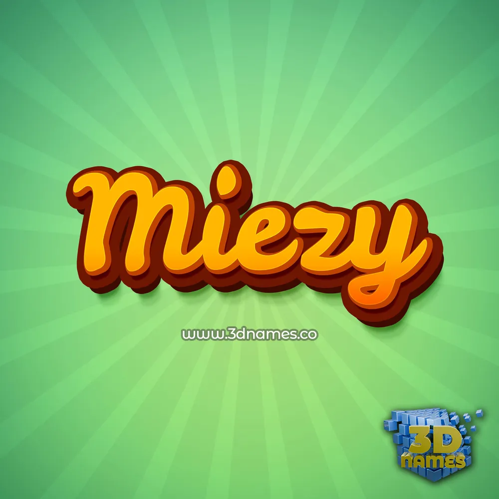 miezy in Green Rays style - 3D name wallpaper
