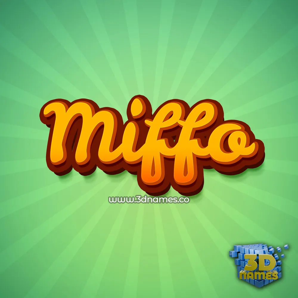 miffo in Green Rays style - 3D name wallpaper
