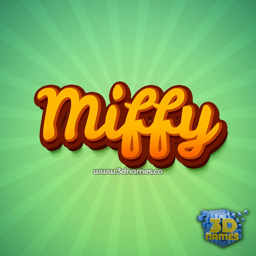 miffy in Green Rays style - 3D name wallpaper