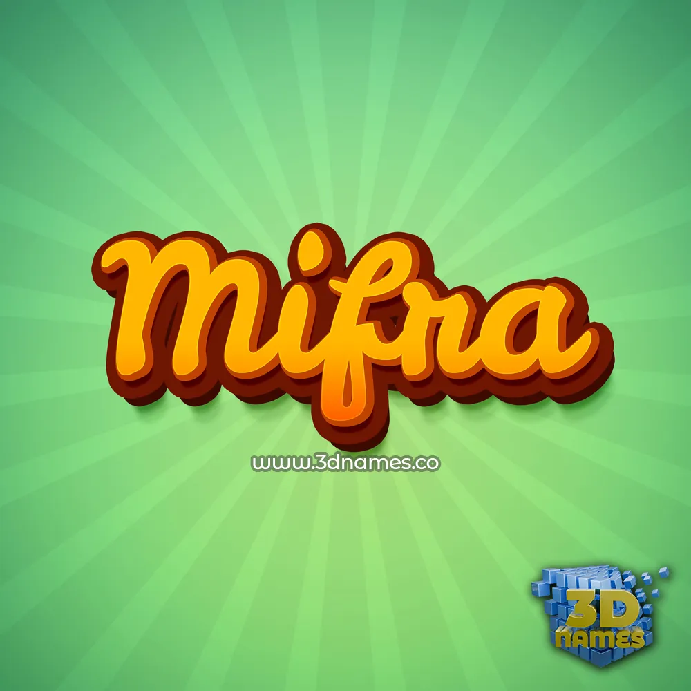 mifra in Green Rays style - 3D name wallpaper