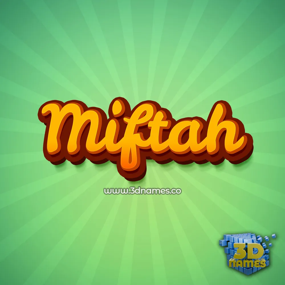 miftah in Green Rays style - 3D name wallpaper
