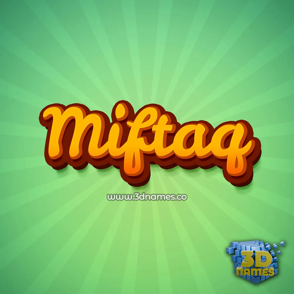 miftaq in Green Rays style - 3D name wallpaper