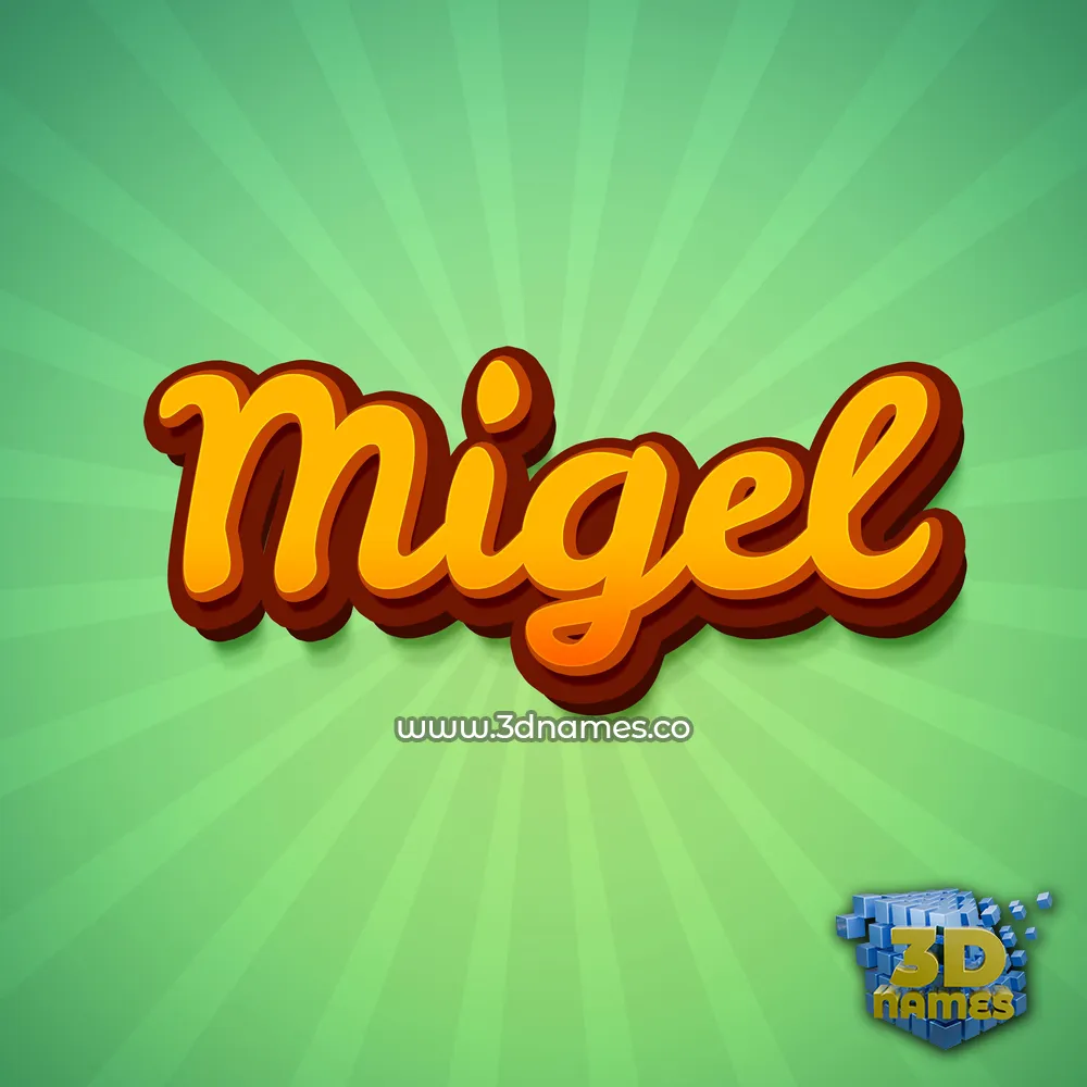 migel in Green Rays style - 3D name wallpaper