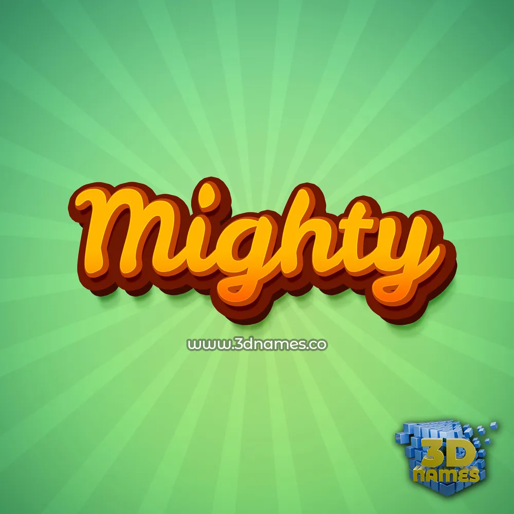 mighty in Green Rays style - 3D name wallpaper