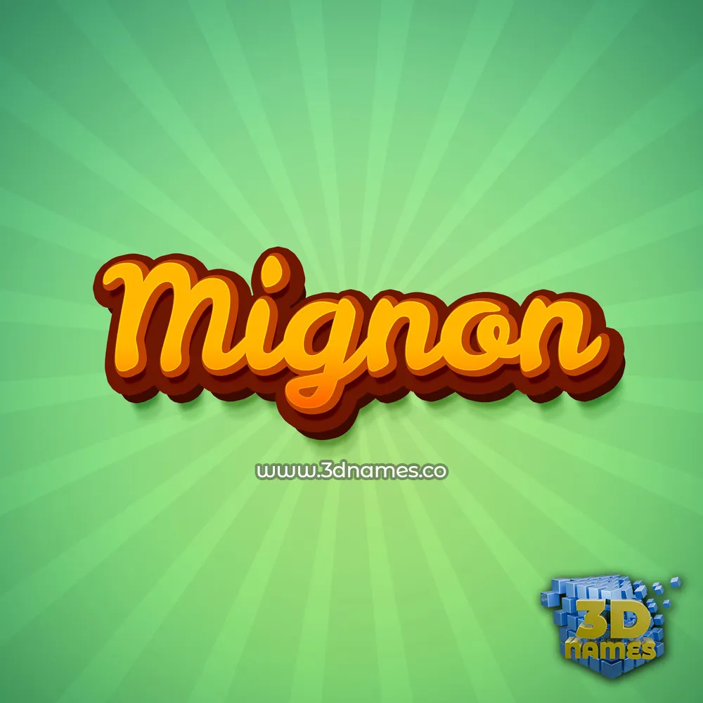 mignon in Green Rays style - 3D name wallpaper