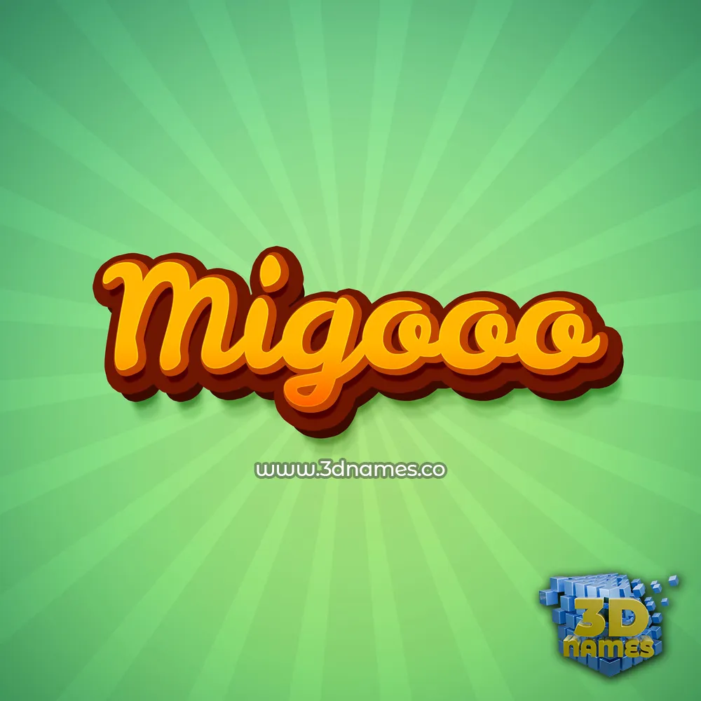migooo in Green Rays style - 3D name wallpaper