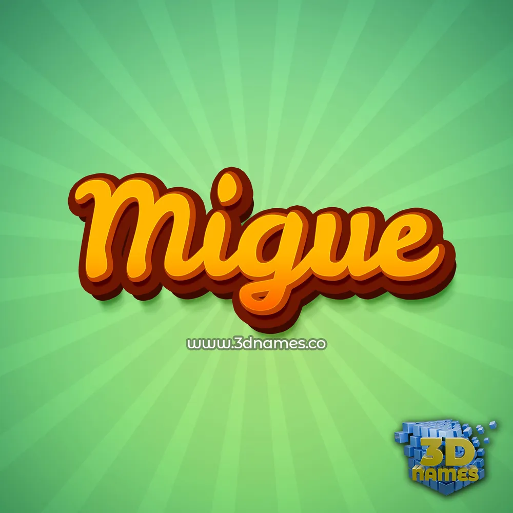 migue in Green Rays style - 3D name wallpaper