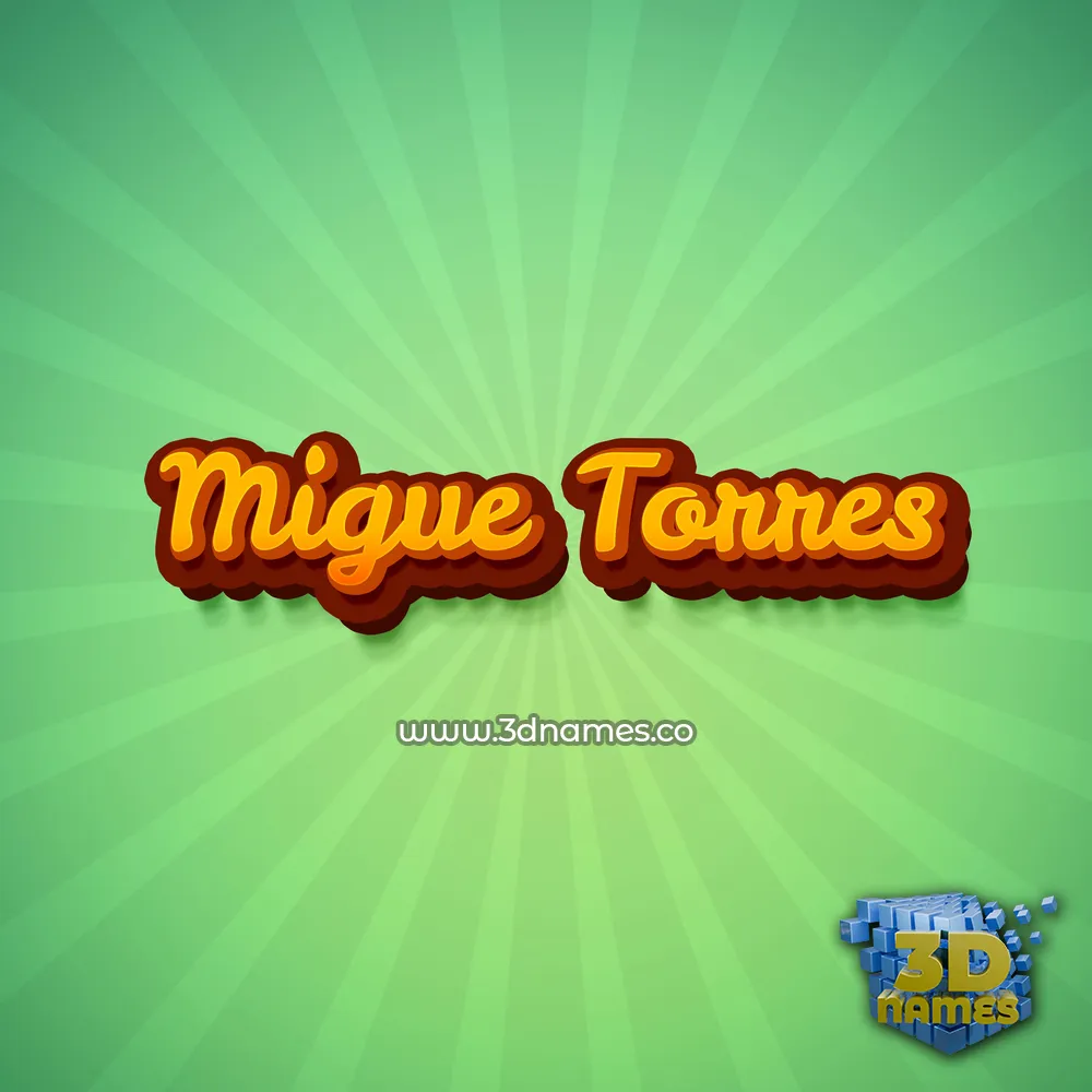 migue torres in Green Rays style - 3D name wallpaper